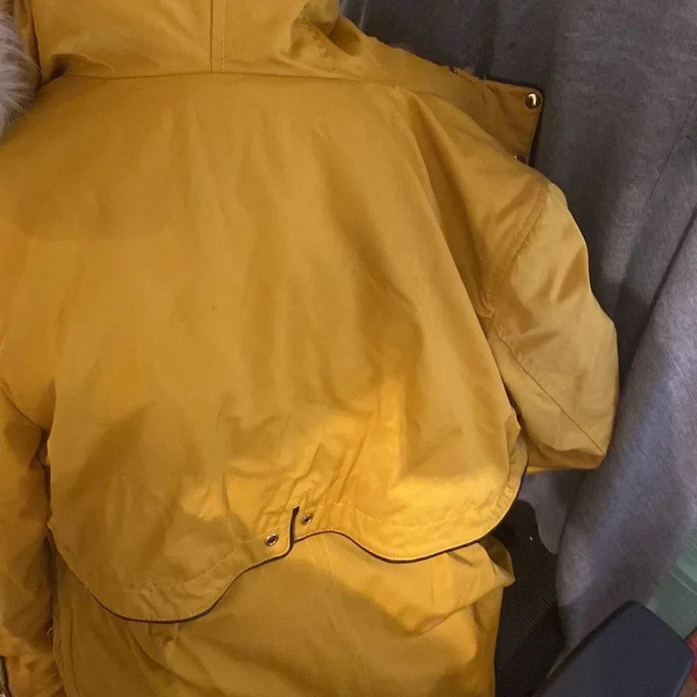 NWOT Zara Womens Water Resistant Mustard Yellow Parka Jacket - Picture 5 of 12